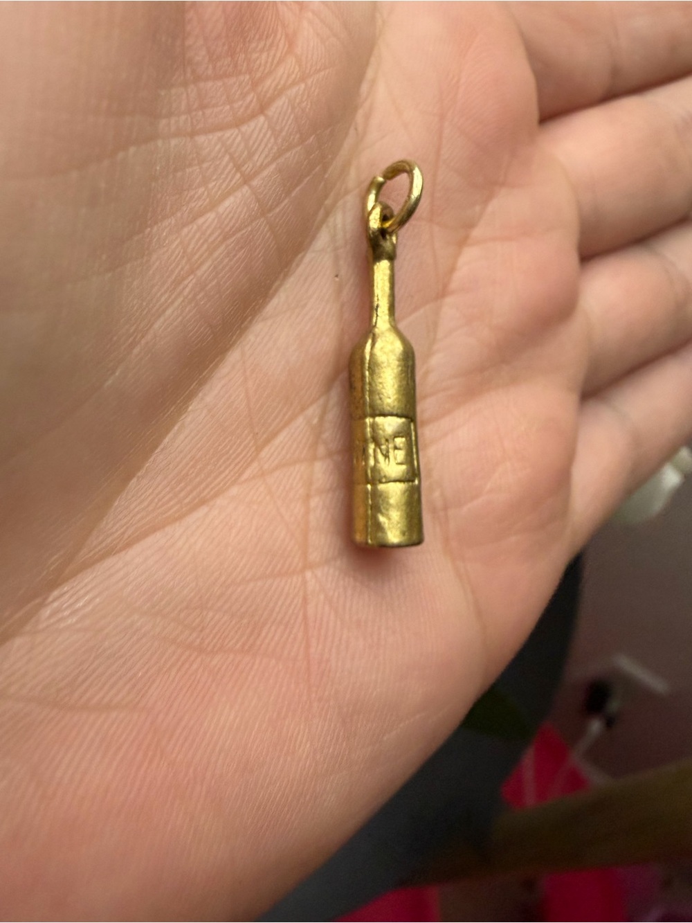 Gold Bottle Charm Pendant